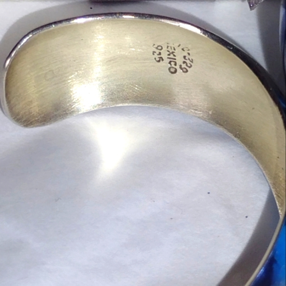 .925 Solid Sterling Silver Wide Bangle Bracelet... - image 2